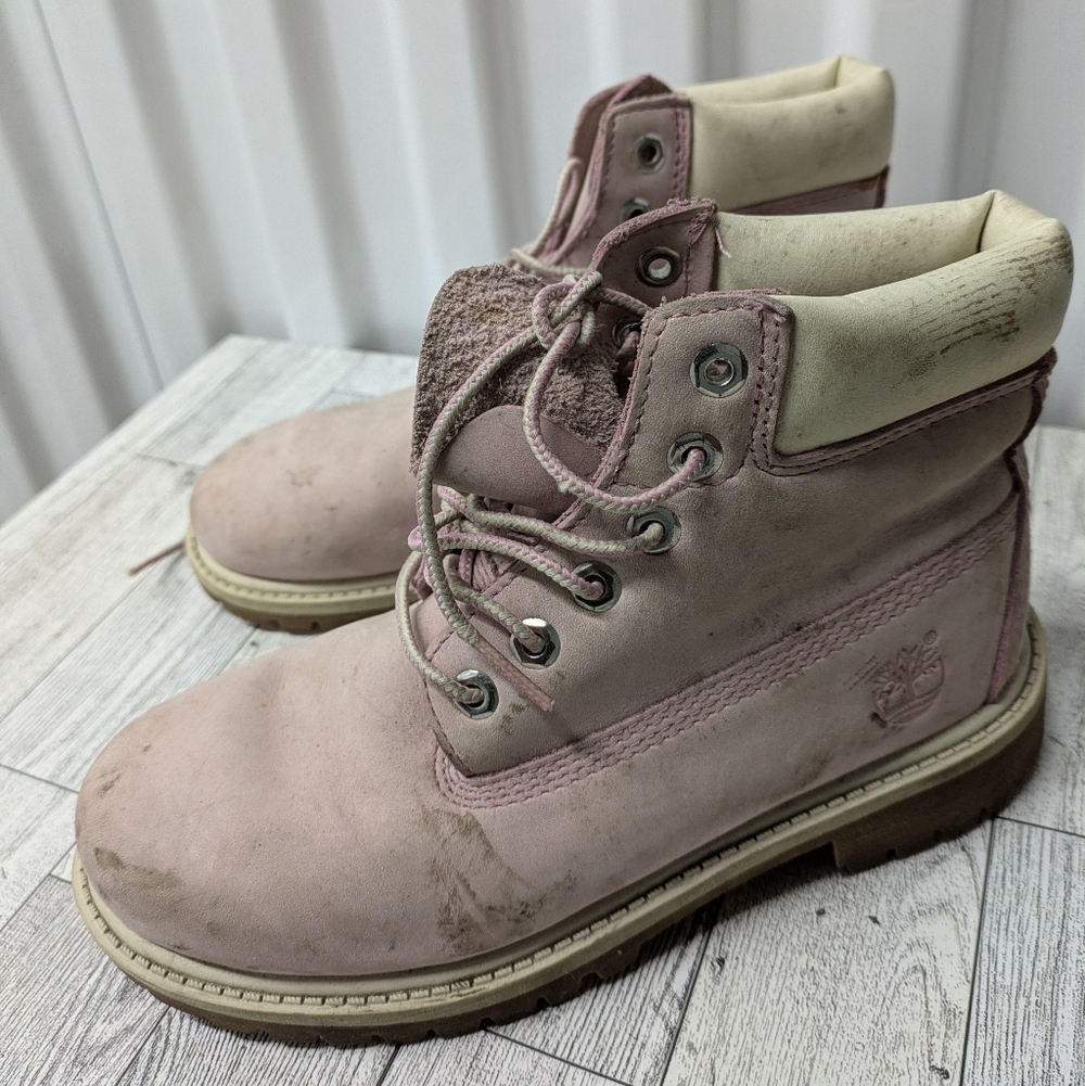 Timberland Pink Kids Lace-Up Boots